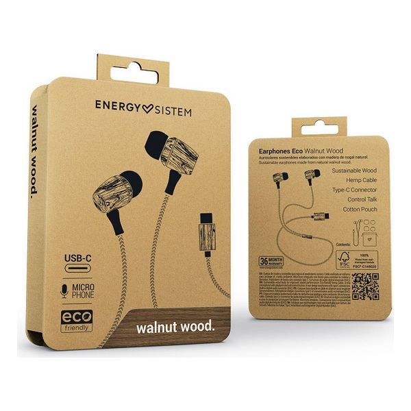 Headphones with Microphone Energy Sistem Eco Wood USB-C - Image 3